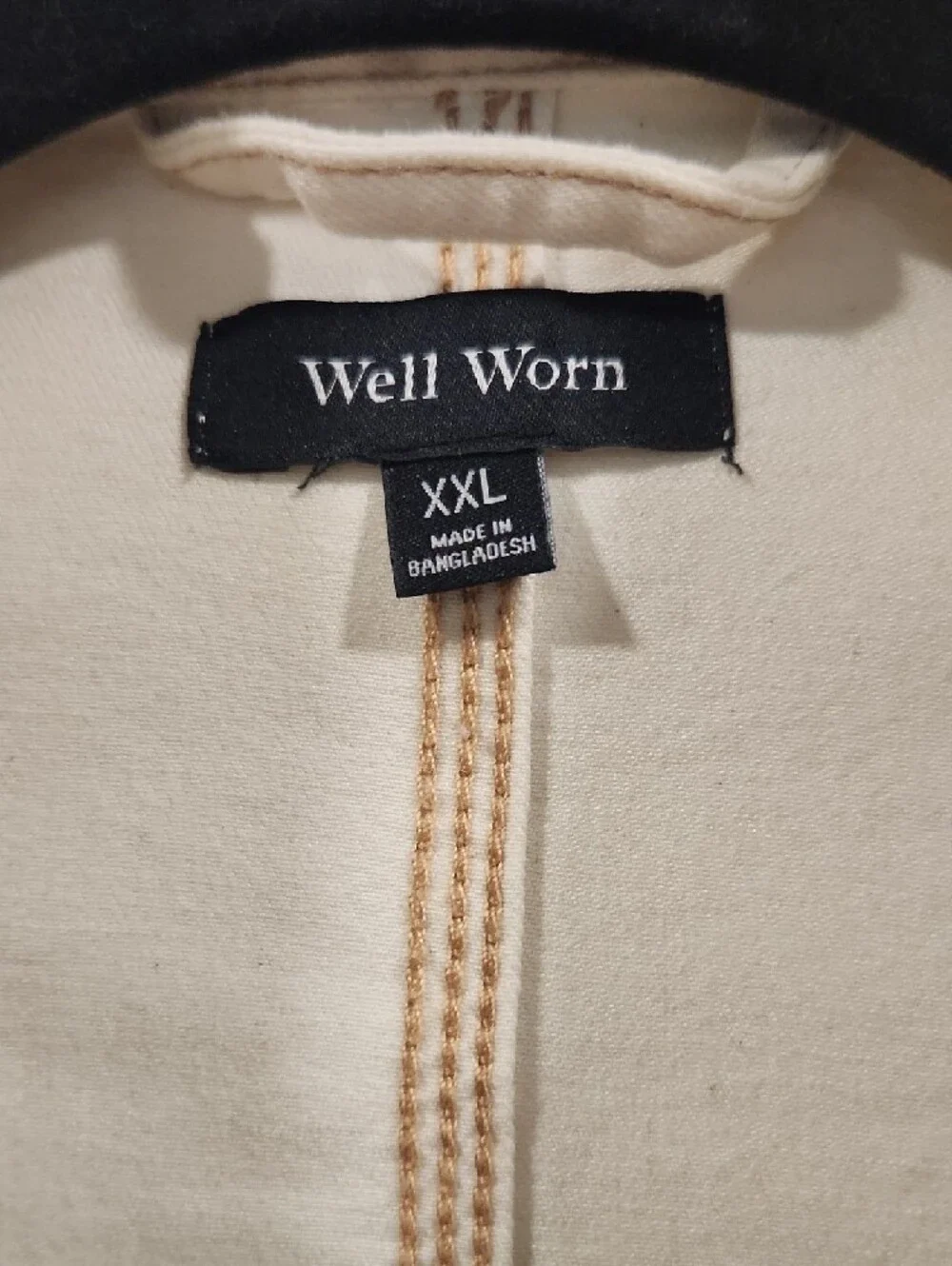 Well Worn Cream Jean Jacket - Utility Style - Picture 2 of 7